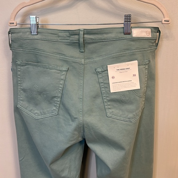 AG Adriano Goldschmied Cropped Pants in Light Teal - Picture 5 of 9